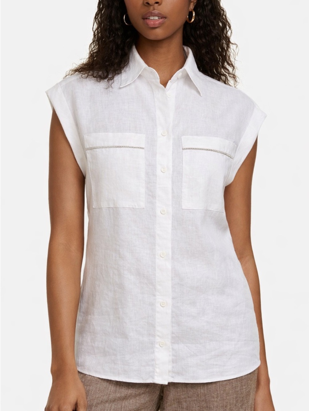 Peserico 100% Italian Linen Sleeveless Shirt